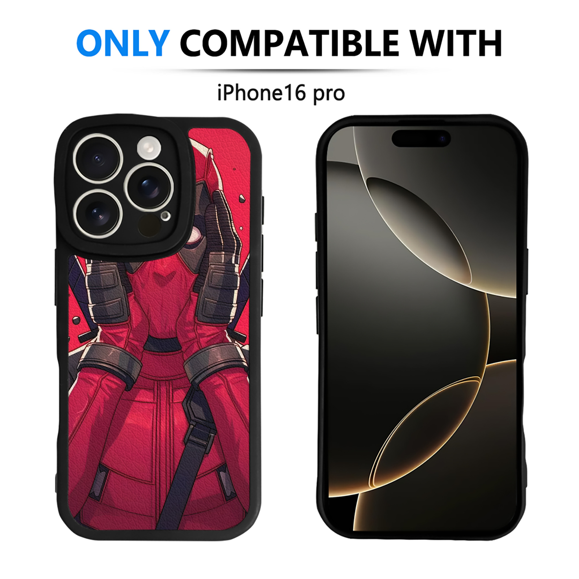 （画像用） Deadpool デッドプール 【iPhone 16シリーズ対応】シリコンスマホケース（レザー調） 材質：シリコン